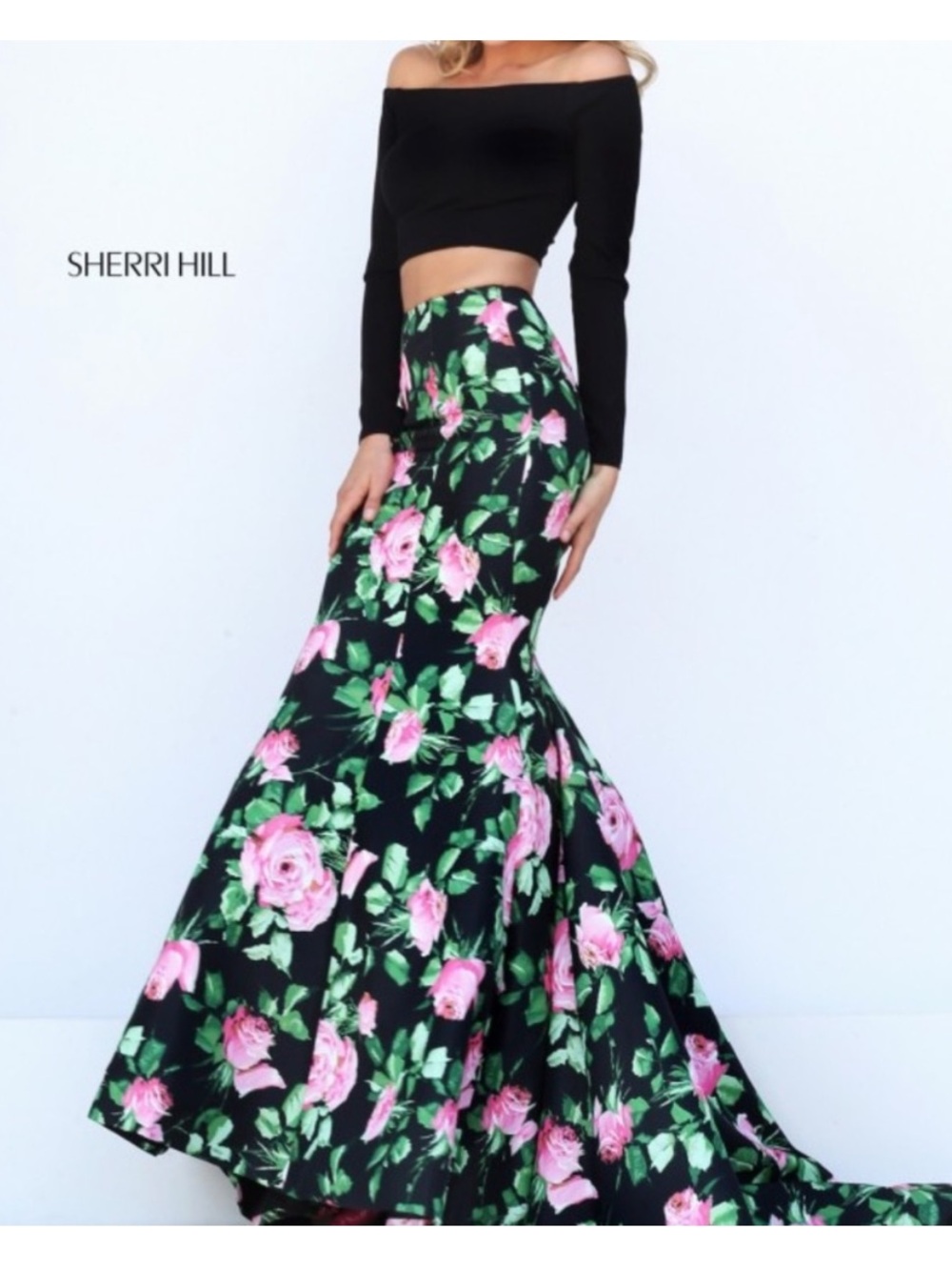 Sherri Hill Size 2 Floral Prom Mermaid skirt